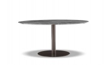 Серо-белый мраморный стол на металлическом основании
