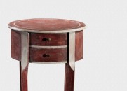 Овальный столик цвета красного дерева с 2 ящичками