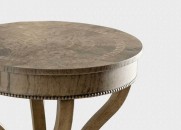 Патинированный серый столик на фигурном подстолье