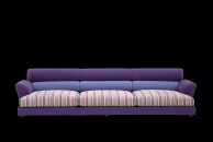 Серо-бежевый диван в обивке из структурированного текстиля