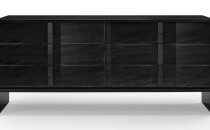 Черный комод с 6 ящиками на стальном основании