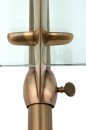 Пристенный золотистый стеллаж с 6 широкими стеклянными полками