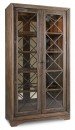 Патинированная коричневая витрина с зеркальной задней стенкой