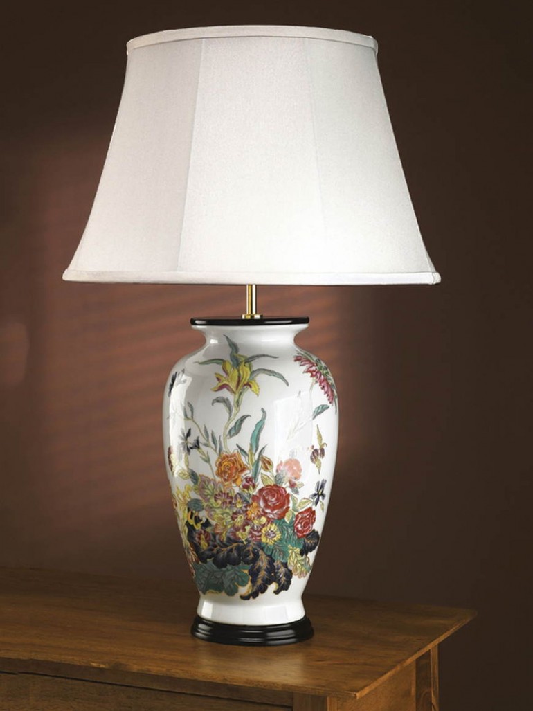 Лампа с цветочной росписью