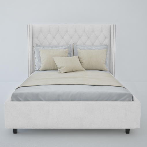 Кровать Fairy-2 с кантом из гвоздиков белая
