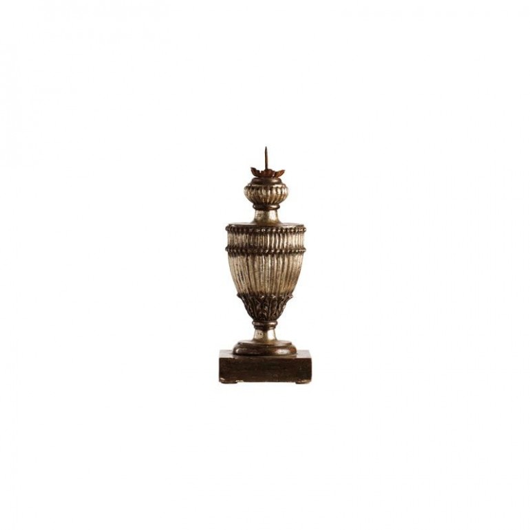 Патинированный бронзовый подсвечник в форме античной вазы