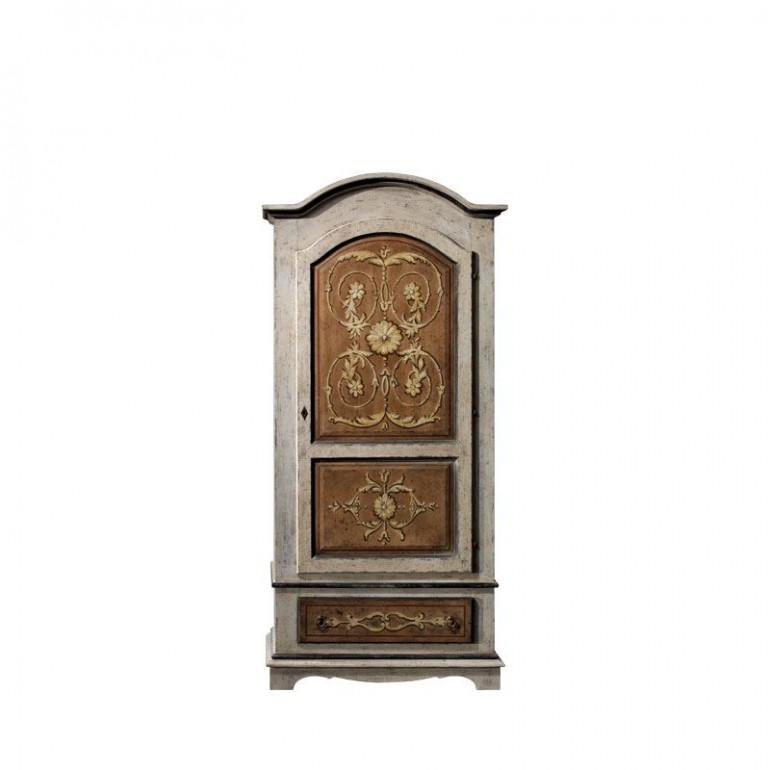 Шкаф с арочным топом и декорированной распашной дверкой