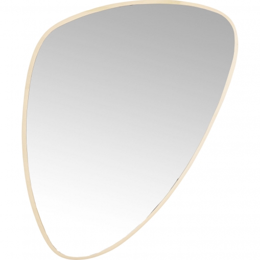 Ассиметричное округлое зеркало в золотистой раме