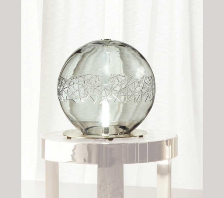 Стеклянная тонированная лампа с абстрактным декором