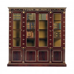 Большой книжный шкаф из красного дерева с позолотой - mcst/0203