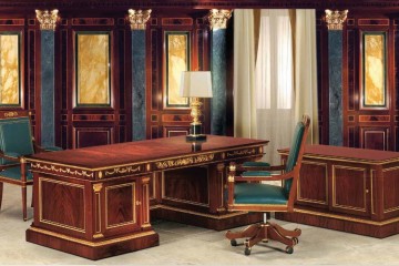 Кабинет с зелеными кожаными креслами - mcst/0304