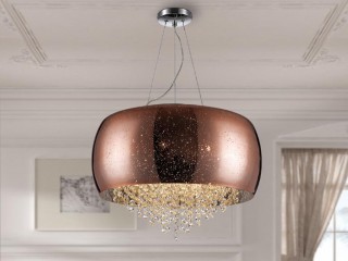 Мерцающая круглая люстра из зеркального стекла медного цвета - schu/338