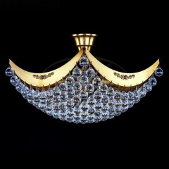 Люстра с фигурным плафоном из подвесок с хрустальными шарами - argl/199