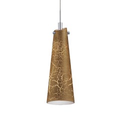 Люстра из золотистого стекла с кракелюрами - sef/2261