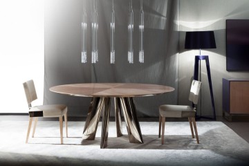 Светло-коричневый стол на 4 хромированных ножках - kpt/145