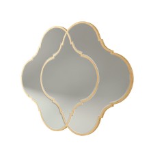 Фигурное настенное зеркало в золотистой раме - csh/0151