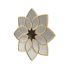 Декоративное зеркало-цветок в золотистом обрамлении - csh/0153