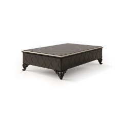 Стол цвета мокко с рельефным орнаментом и 2 ящиками - csh/0171