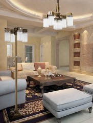 Торшер с 4 светильниками в плафонах из прозрачных стеклянных трубок - kut/037