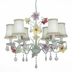 Яркая люстра с декором в виде разноцветных цветов - stlu/376