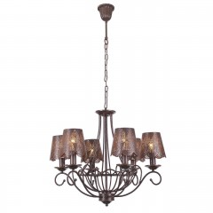 Фигурная люстра на кованом каркасе с 6 ажурными плафонами - stlu/431