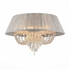 Серая люстра с хрустальными подвесками - stlu/041