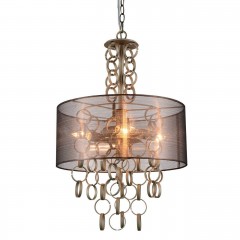 Подвесная люстра с полупрозрачным тканевым абажуром - stlu/196