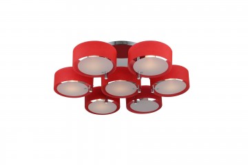 Люстра со стеклянными плафонами красного цвета - stlu/356