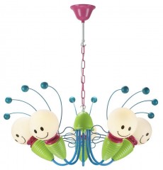 Разноцветная люстра для детской со стилизованными светящимися жучками - stlu/366