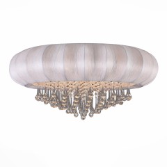 Округлая люстра с хрустальными подвесками в виде капель - stlu/005