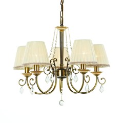 Люстра с 5 белыми коническими абажурами - stlu/334