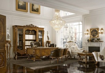 Кабинет с темно-коричневыми кожаными креслами - aar/034