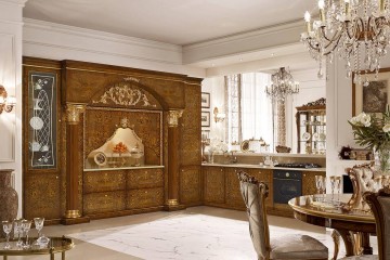 Кухня с гарнитуром, украшенным резными полуколоннами - aar/036