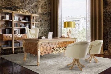 Светлый кабинет с белыми креслами - aar/100