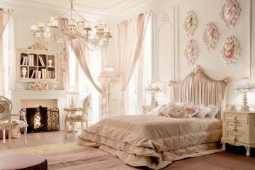 Светлая спальня с камином - alm/308