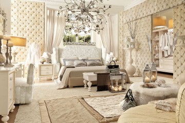 Спальня цвета слоновой кости с гардеробом - alm/419