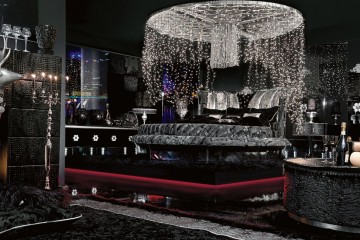 Гламурная черная спальня в стиле ар деко - alm/439