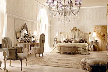 Коричневая спальня с драпированной мягкой мебелью - alm/293