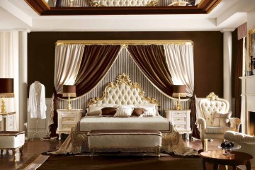 Спальня со шкафами, оформленными каретной стяжкой - alm/304