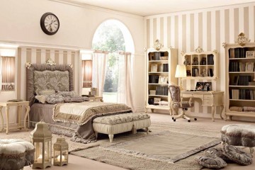 Спальня с распашными гардеробными шкафами - alm/315