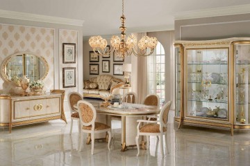 Светлая классическая столовая с овальной мебелью - acl/157