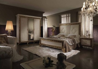 Белая спальня с позолоченной отделкой - acl/119