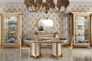 Компактная светлая столовая с двумя витринами - acl/158