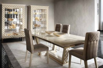 Светлая столовая в стиле ар деко, с 2 витринами - acl/164