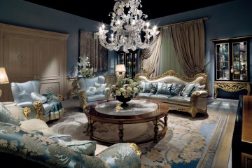 Гостиная с мягкой мебелью в шелковой обивке - mart/083