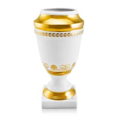 Ваза в виде кубка с золотистым узором - ahr/174