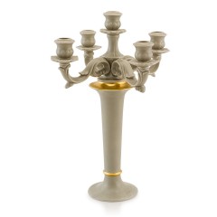 Серый подсвечник на точеной ножке - ahr/015