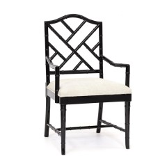 Черный стул с белым сиденьем - abh/196