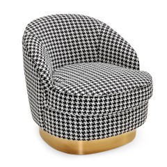 Кресло на круглом позолоченном основании - abh/079