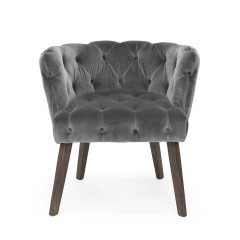 Компактное бархатное кресло, украшенное каретной стяжкой - abh/091